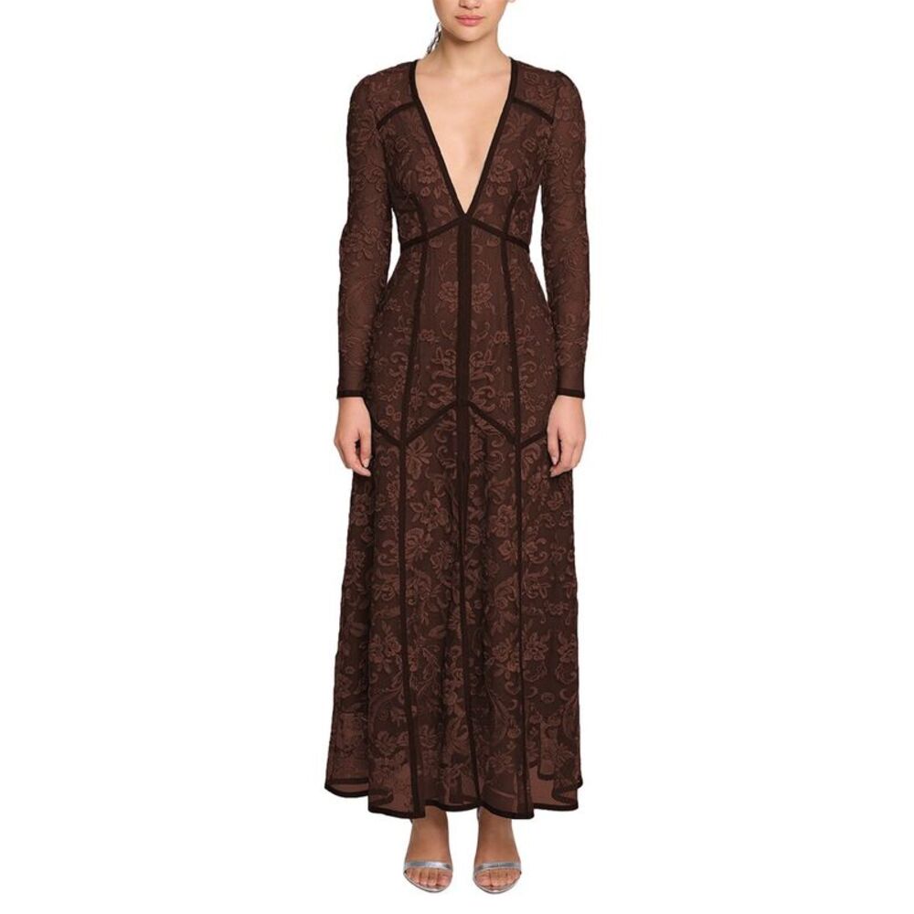 Marchesa Notte Womens  Maxi Dress, Brown